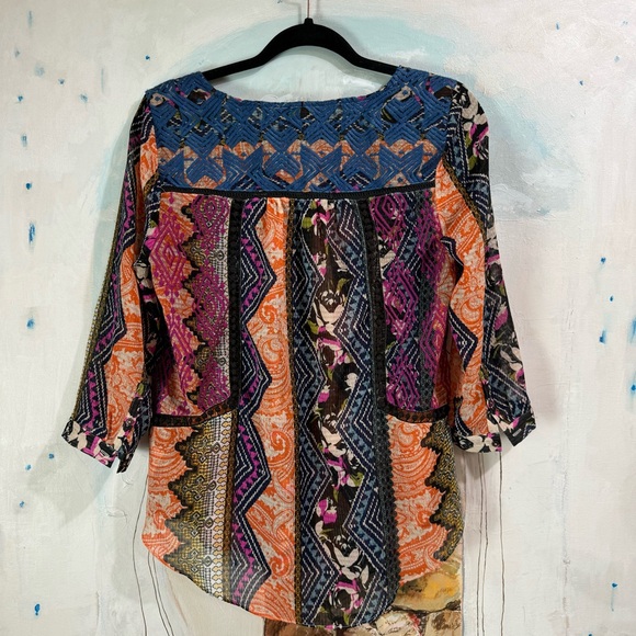 Bohemian Blouse originally from Anthropologie / 4 / multi colored + patterned - Picture 2 of 7